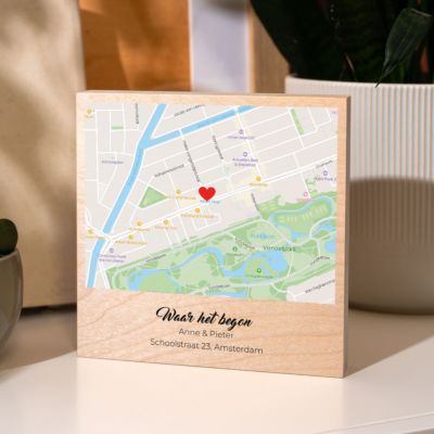 Gepersonaliseerd houten blok waar het begon Gepersonaliseerd houten blok waar het begon
