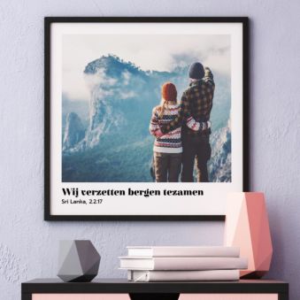 Poster met foto en tekst