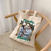 Gepersonaliseerde tote bag met foto en tekst