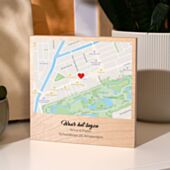 Gepersonaliseerd houten blok waar het begon