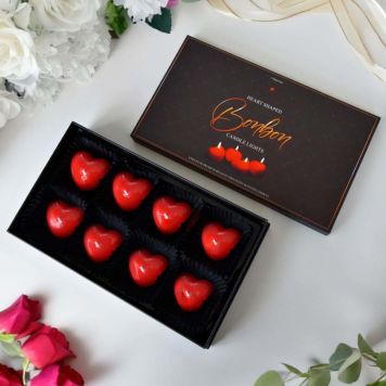 Kaarsen met chocolade geur in hartjes vorm
