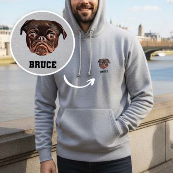 Gepersonaliseerde hoodie met huisdier als comic