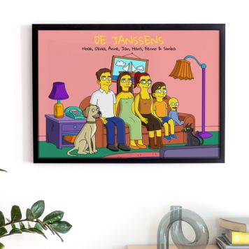 Gepersonaliseerde poster - cartoon familie illustratie