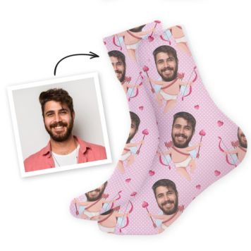 Gepersonaliseerde Sokken met Foto Gezicht Romantisch