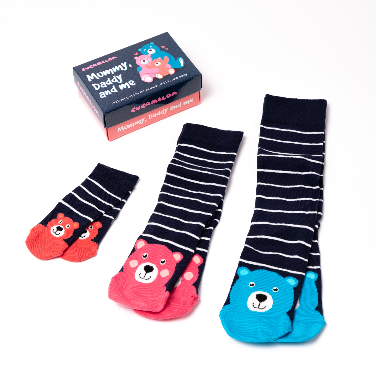 Mama, Papa en Kind Sokken Set van 3