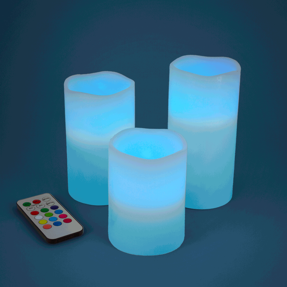 LED Kaarsen met Afstandsbediening Set van 3