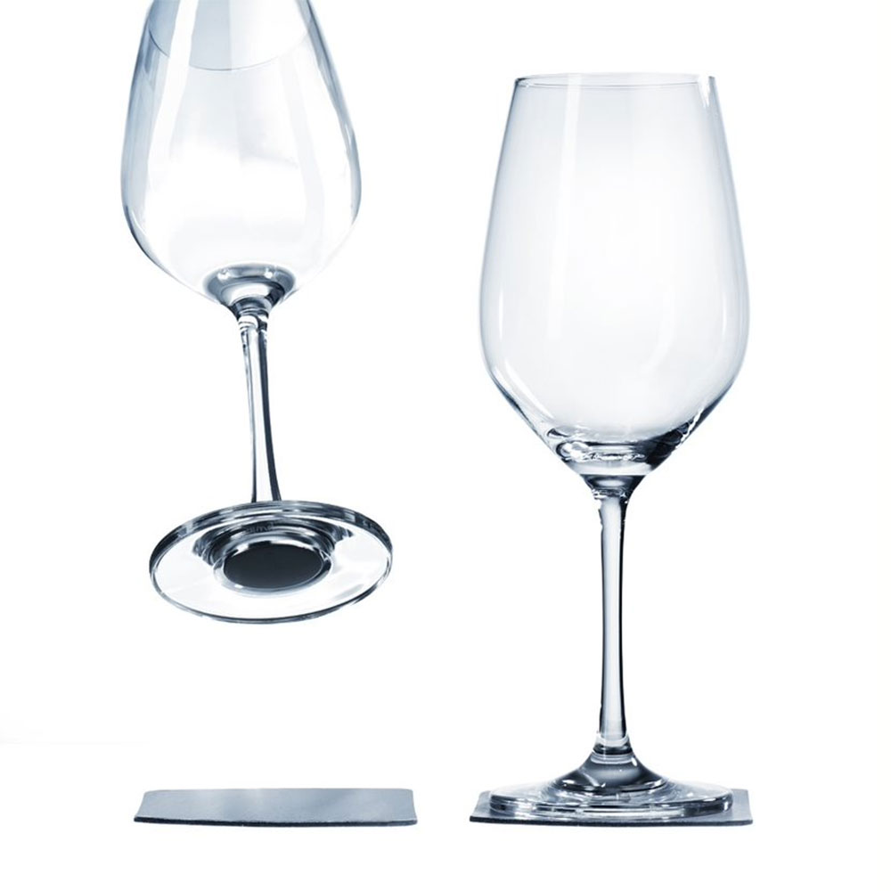 Magnetische wijnglazen met gel onderzetters