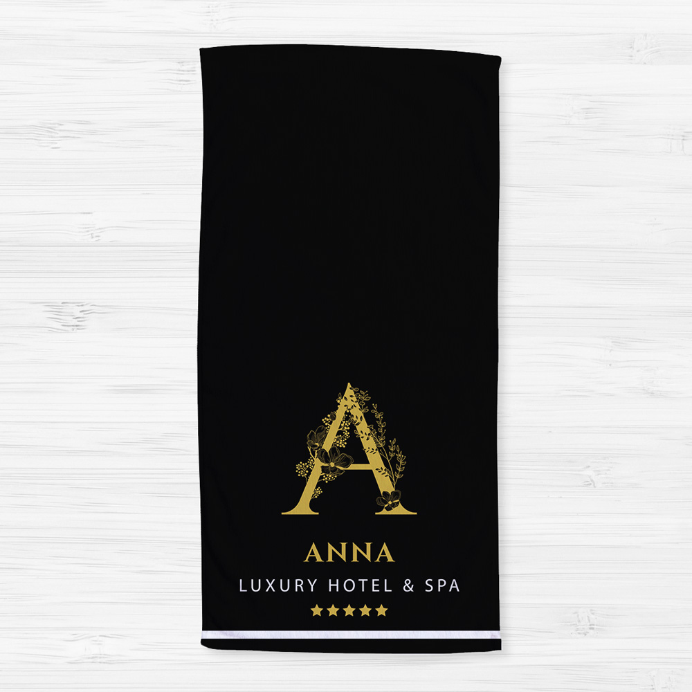 Hotel design monogram handdoek