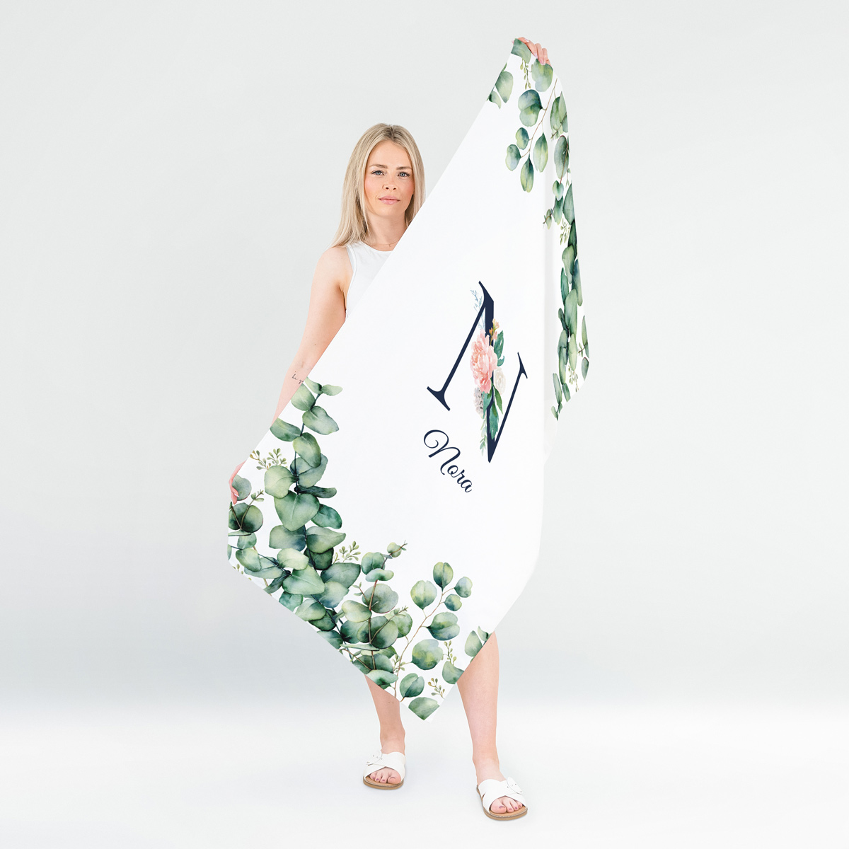 Handdoek met monogram en tekst
