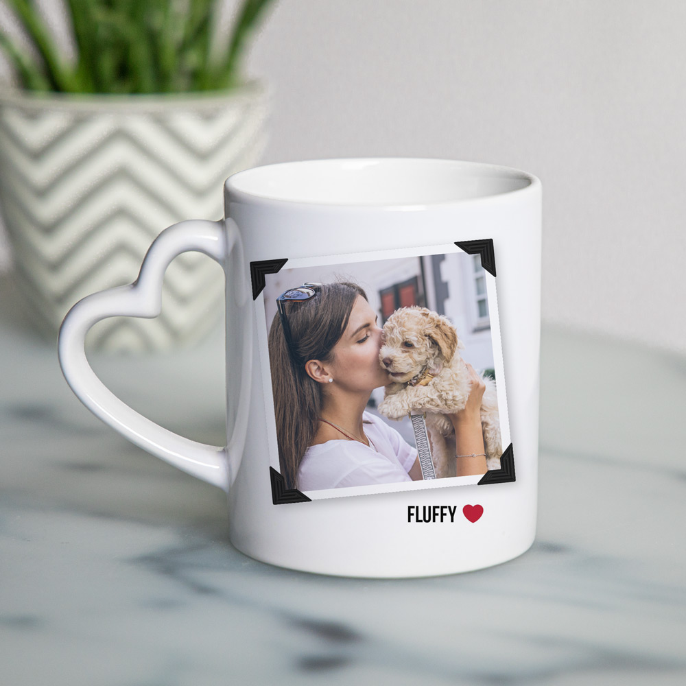 Huisdieren cadeau mok met hartvormig oor met foto en tekst Huisdieren cadeau mok met hartvormig oor met foto en tekst
