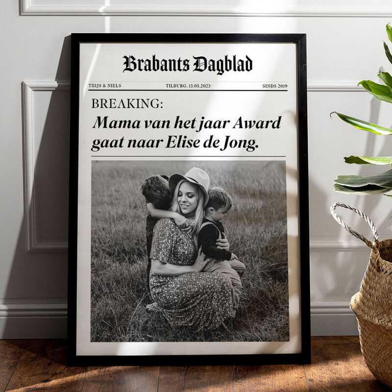 Gepersonaliseerde poster als krant