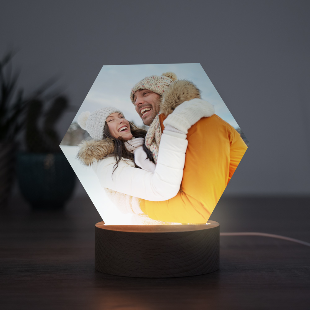 Kerstcadeau man LED lamp met foto