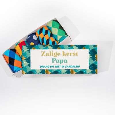 Kerstsokkendoos met tekst Kerstsokkendoos met tekst
