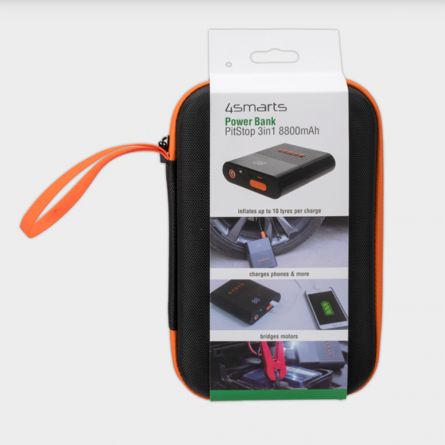 3-in-1 Powerbank met starthulp en compressorfunctie