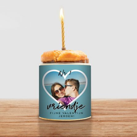 Cancake met hartje en tekst