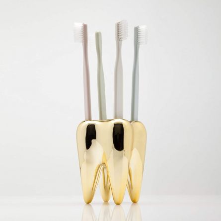 Gouden tand tandenborstelhouder