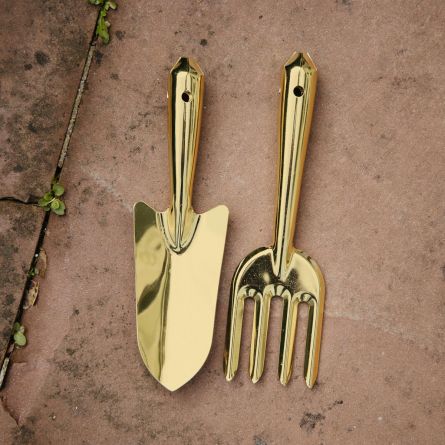 Goudkleurige tuingereedschap set