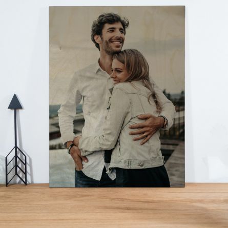Personaliseerbare foto op hout