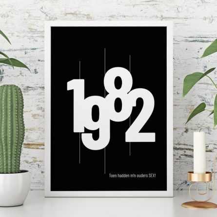 Personaliseerbare poster met geboortejaar