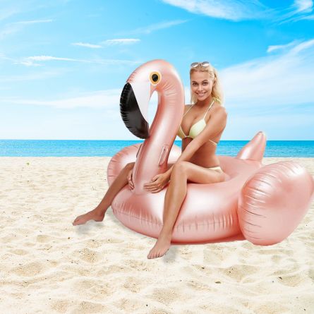 Opblaasbare Reuzen Flamingo in Rosé Goud