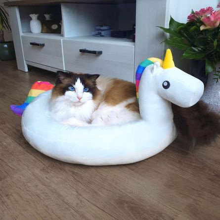 Eenhoorn knuffelmand voor hond en kat