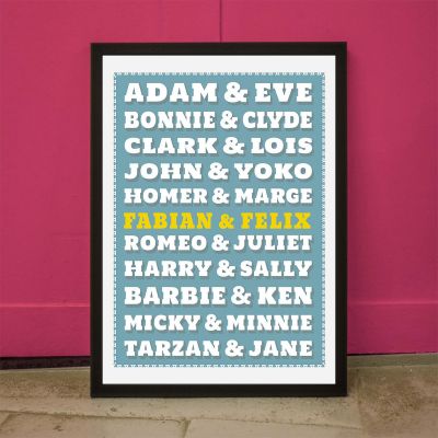 Gepersonaliseerd cadeau - Beroemde paren – personaliseerbare Poster
