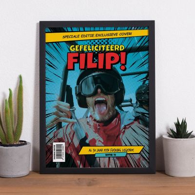 Personaliseerbare poster met tekst en foto in comic stijl Personaliseerbare poster met tekst en foto in comic stijl