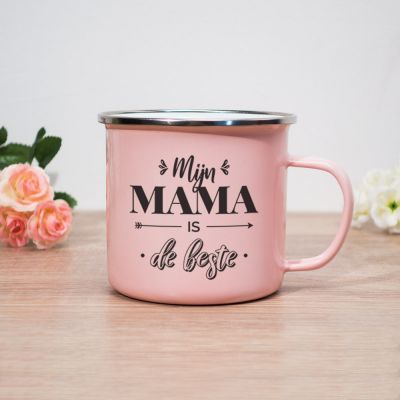 Metalen mok mijn mama is de beste Metalen mok mijn mama is de beste
