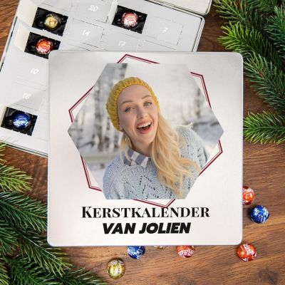 Adventskalender – Metalen pralinedoosje met tekst en foto Adventskalender – Metalen pralinedoosje met tekst en foto