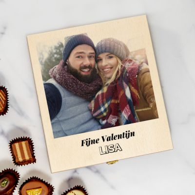Pralinedoos met foto en tekst Pralinedoos met foto en tekst