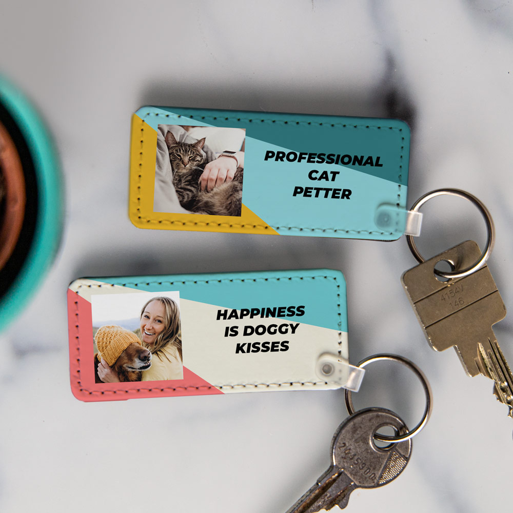 Huisdieren cadeau sleutelhanger met foto en tekst Huisdieren cadeau sleutelhanger met foto en tekst